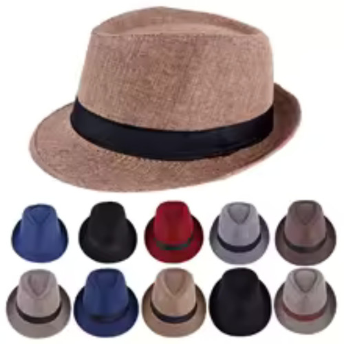 Straw fedora hat - hat, summer
