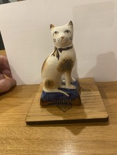 Staffordshire Cobalt Blue Cat Figurine