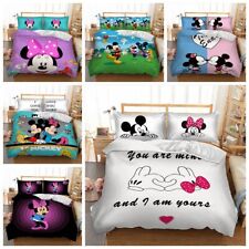 Mickey Minnie Mouse Duvet Cover Bedding Set Single Double King Size Pillow Case