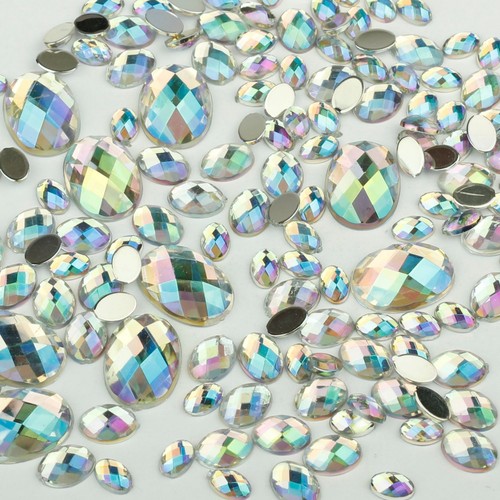 Large iridescent rhinestone - large,
