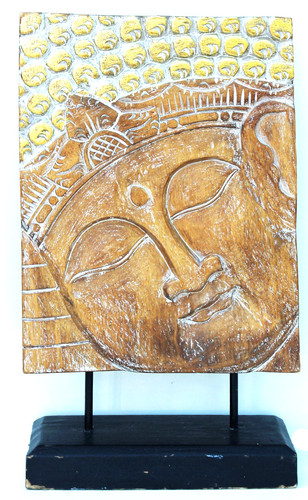 Vintage wooden buddha - wooden,
