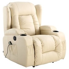 CAESAR ELECTRIC LEATHER AUTO RECLINER MASSAGE HEATED GAMING WING SOFA CHAIR