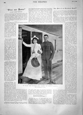 Old Antique Print 1900 Lady