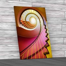 Indoor Modern Spiral Staircase Fibonacci Spiral Canvas Print Large Picture Wall