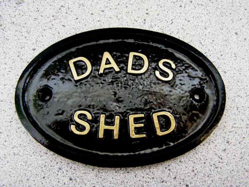 Dads shed house door plaque - shed,