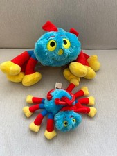 2 CBeebies Woolly and Tig Spider 2016 Soft Toy Plush Posable & Talking + small