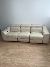 3 Seater Cream Leather
