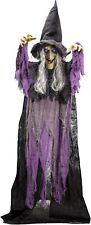 72” Hanging Animated Talking Witch Decoration Light-up Eyes and Sound Halloween