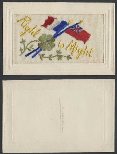 Ww1 silk embroidered old - embroidered,