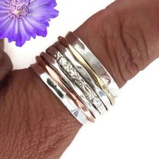 Tow Ton Spinner Ring 925 Sterling Silver Ring Handmade Jewelry Ring For Gift