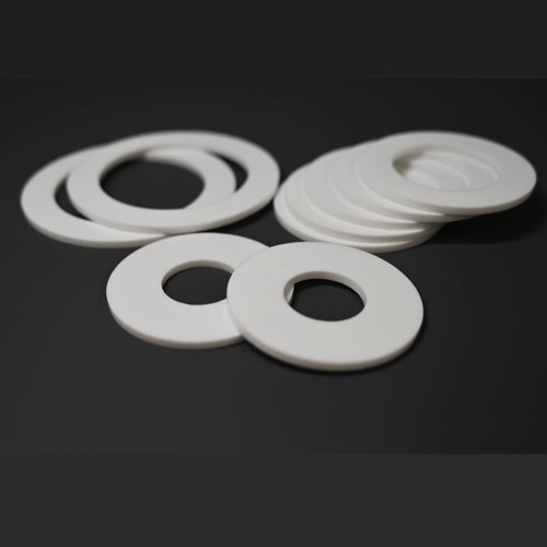 White laser cut plastic - cut, rings