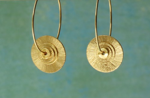Earrings brushed gold matte - brushed,