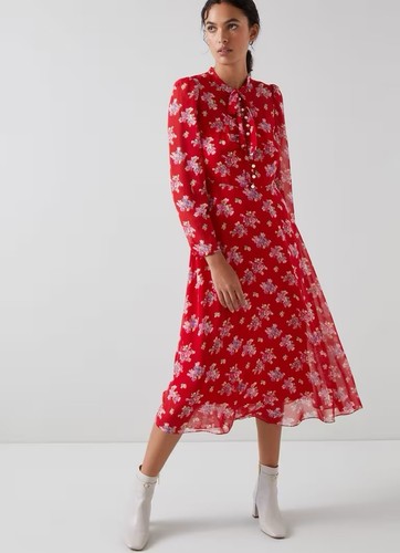 Bennett red floral - red,