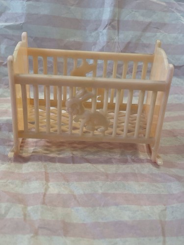 Vintage plastic doll house cot - plastic,