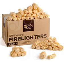 Box of 200 Firelighters for Wood & Log Burners Natural Wood Wool Fire Starters