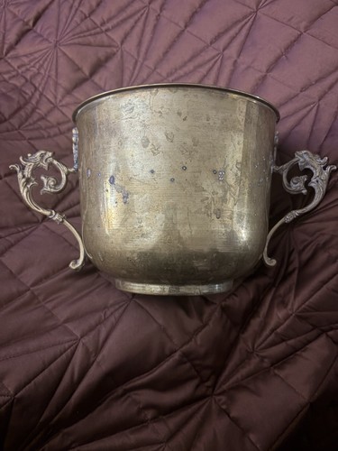 Vintage solid brass jardiniere - solid,