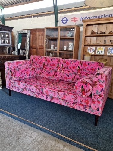 Large velvet sofa upholstered - velvet,