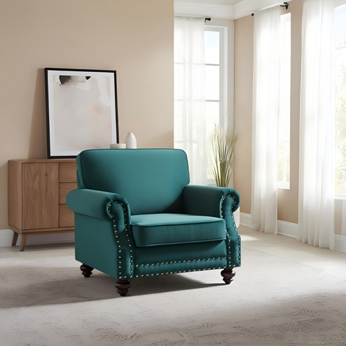 Velvet accent chair with - accent,