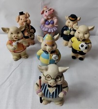 Vintage Leonardo Collection "Pigs Galore" Bundle x 7 Figures/Ornaments Gift Idea