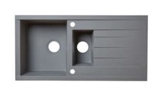 Cooke & Lewis Ising Grey Resin 1.5 Bowl Sink & drainer (W)500mm x (L)1000mm