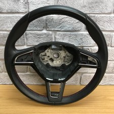 Genuine Skoda Octavia VRS MK3, 5E, leather, red stitched steering wheel.   4B