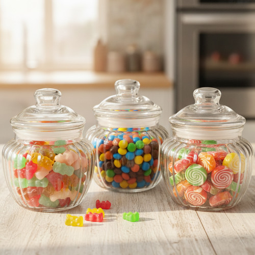 3pc glass storage - storage, 600ml