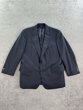 Ercole's Suit Jacket 44 R Blue Wool Glen Plaid Luxury Designer Loro Piana Italy