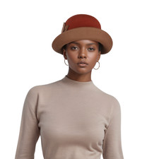 Ladies Wool Cloche Hat Bucket Cap Flower Ladies Winter Cloche Church Bowler Hat