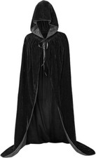 Halloween Cloak with Hood, Velvet Witches Vampire Costume, Sunairy Adult Unisex 