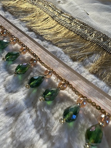 Yard green crystal beaded - 1,