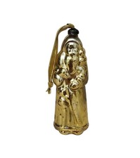VICTORIAN STYLE GOLD GLASS SANTA CHRISTMAS TREE ORNAMENT DECORATION BAUBLE 