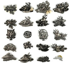 PEWTER LAPEL HAT BADGE Brooch with Animal Fish Deer Dog Duck Hunt HAT BADGE new