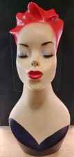 Lady Lulu Vtg Female Red Head Jewelry Hat Mannequin Bust