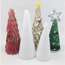 15 Pcs Craft Foam Cones White Polystyrene Cones Decors Foam Tree Cones Christmas