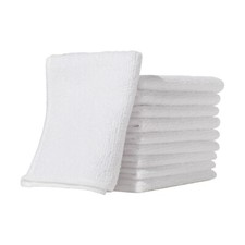 White Microfibre Cleaning Cloths 10 pack Lint-Free Soft Multi-Surface Reusable