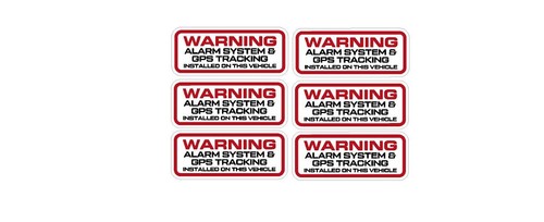 Warning car alarm decals - car,