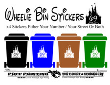 X4 WHEELIE DISNEY BIN NUMBERS CUSTOM HOUSE ROAD ST NAME Stickers Decals 