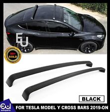FOR TESLA MODEL Y ALUMINUM BLACK LUGGAGE ROOF CROSS RAILS BARS RACK 100% OEM FIT