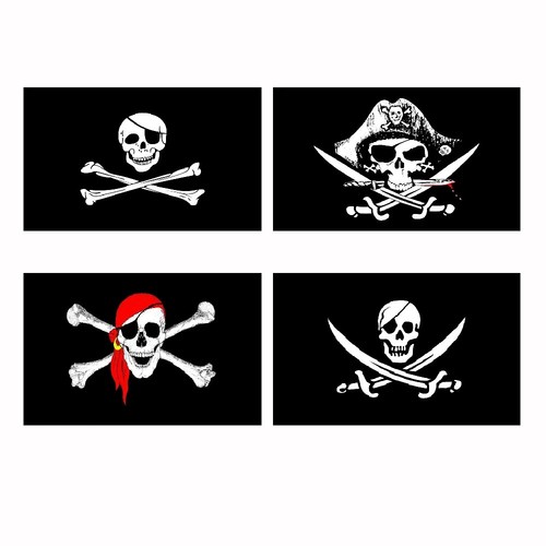 Pirate skull crossbones - pirate, flag