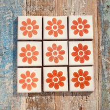 9 x  Ceramic Mexican Tiles Desy Teracotta -  SMALL SIZE 5 x 5 cms