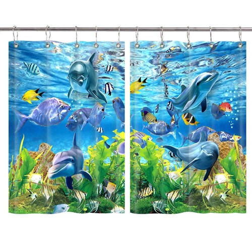 Dolphin aquarium curtains 2 - dolphin,