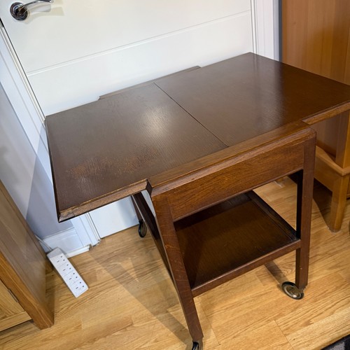 Vintage oak tea trolley drop - trolley,