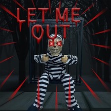 Motion Sensor Screaming Skeleton Animated Halloween Decorations Outdoor Indoor