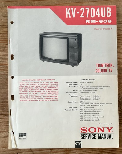 Sony trinitron 2704ub - sony, kv-2704ub