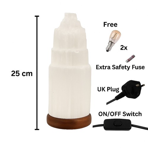 Selenite tower lamp - selenite,