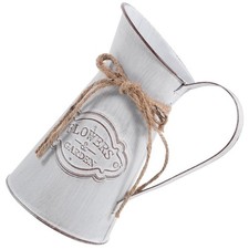  Galvanized Vase Vintage Metal Flower Antique Bud Country Decor Pitcher