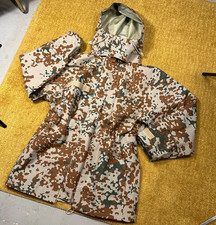 Danish Desert M84 Parka Waterproof Camo Rain Jacket Small Denmark M01 Flecktarn