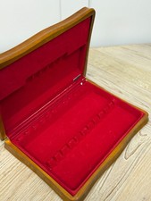 Vintage FlexFit EMPTY Cutlery Canteen Box Light Medium Wood Red Velvet Interior