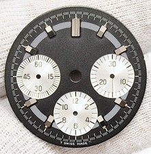 Valjoux 72 Vintage Chronograph Watch Tritium Black Dial Ø30mm N.O.S.