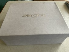 Empty JIMMY CHOO  Lt mauve Shoe  Box With Tissue Paper 30x24.5x10.5cms -lid Torn